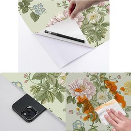 Rustic Country Floral Shelf Liner Peel and Stick Contact Paper Wallpaper for Walls Cabinets Dresser Drawer Furniture Decal Removable Girls Bedroom