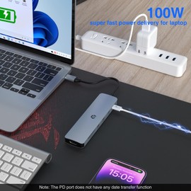 USB C Hub, TOTU 7 in 1 USB C Adapter, USB C Hub Multiport Adapter USB C Dock with 4K HDMI, 100W PD, USB A 3.0, 2 USB A 2.0, SD/TF Card Slot for USB C Laptops and Other Type C Devices