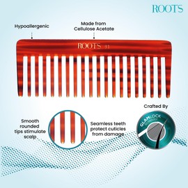 Roots - Brown Comb For Hair - Wide Teeth Comb