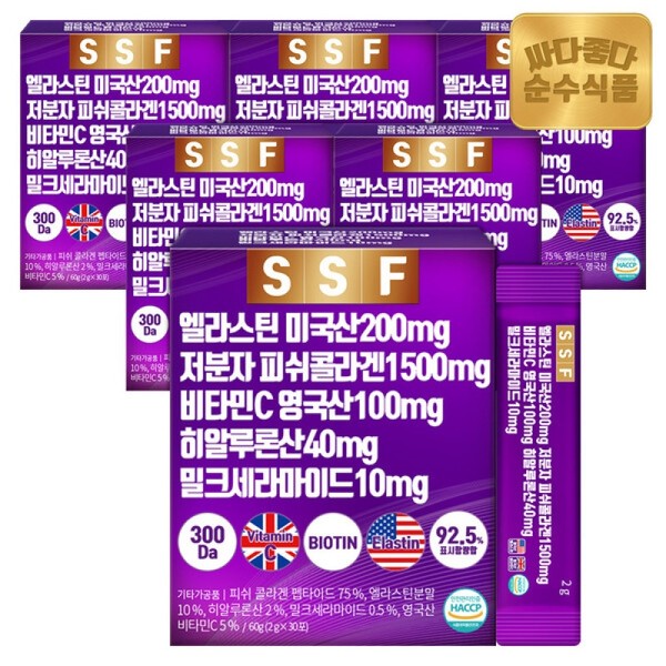 Affiliate_Pure Foods Elastin Desmosine Low-Molecular Fish Collagen 6 Boxes (180