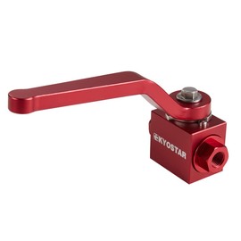 KYOSTAR 1/8" NPT Shut Off Valve, Aluminium Brake Line Lock Shut Off Valve Billet, Red