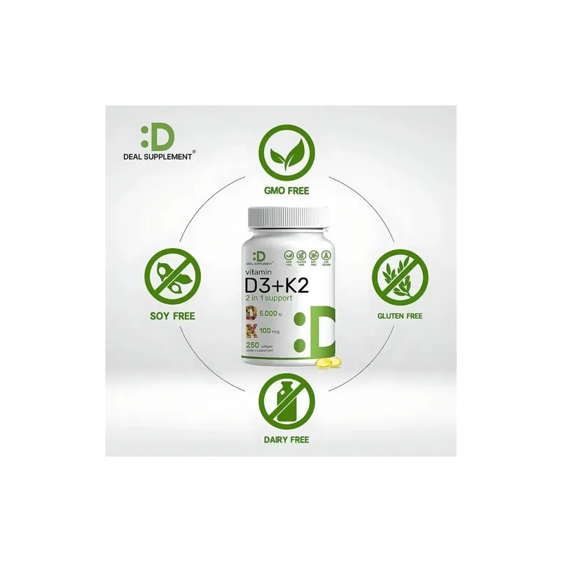 Deal Vitamina D3 5000 Iu + K2 100 Mcg 500