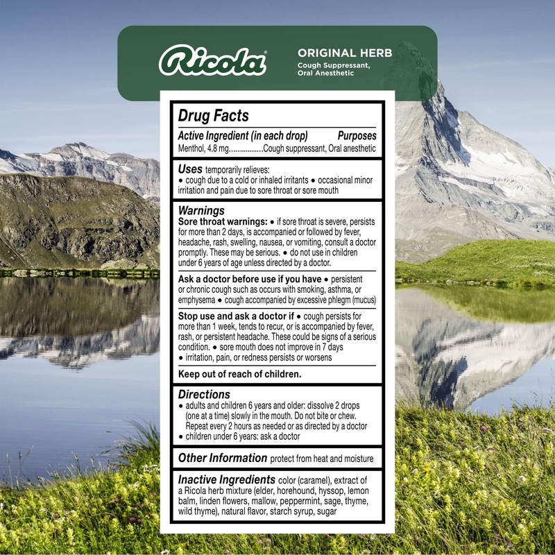 Ricola - Cough Drop Original Herb - Case of 8-21