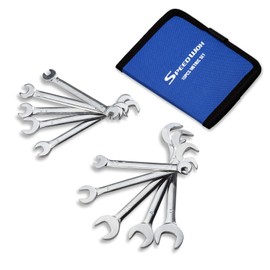 SPEEDWOX Double-ended Spanner Set, Thin Spanner Set, 10 Piece Set, 0.2 - 0.4 inches (4 - 11 mm), Short Type, Approximately 0.1 inch (2.5 mm) Thick, Ultra Thin, Compact, Lightweight, Double-ended Wrench Set, Ultra Thin, Combination Wrench, Open End Wrench