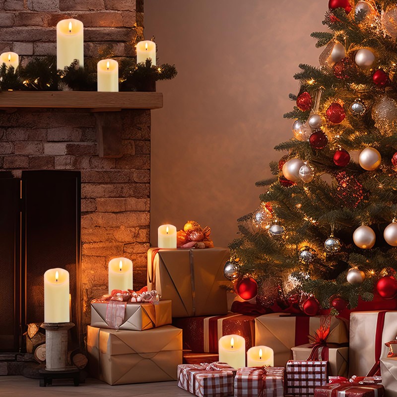 Warmhere Rechargeable Flameless Candles, Flickering LED Candles with Remote and