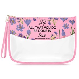 Christian Gifts for Women Makeup Bag Inspirational Religious Gifts for Women Birthday Bible Verse Scripture Cosmetic Bag for Friends Mom Sister Christmas Easter Present for Mom Grandma Travel Pouch
