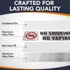 (4 Pack) No Smoking Sign Includes Vaping & E-Cigarettes, 7x2"