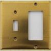 Raw Unfinished Brass 2 Gang Wall Plate - 1 Toggle