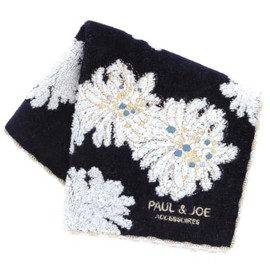 PAUL&JOE ACCESSOIRES 000287-0004-03 Paul & Joe Towel Handkerchief, Chrysantheme Embroidery (Navy) Women's Towel, Hand Towel, Approx. 9.8 inches (25 cm), navy