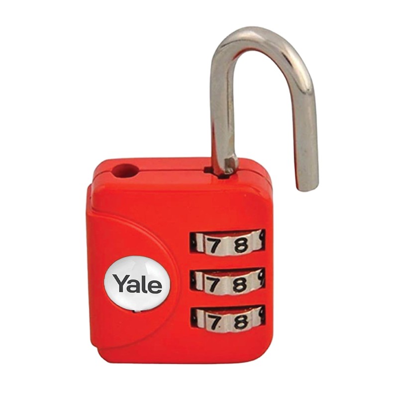 Yale 28mm Combination Shackle Lock - Red