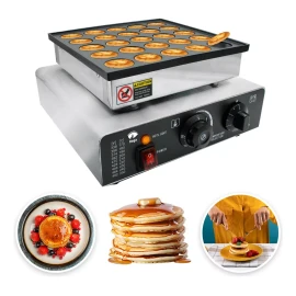 Raganet Maquina Industrial 25 Mini Hot Cakes, Cupcakes, Panqueques Y Muffins Control De Temperatura Y Temporizador