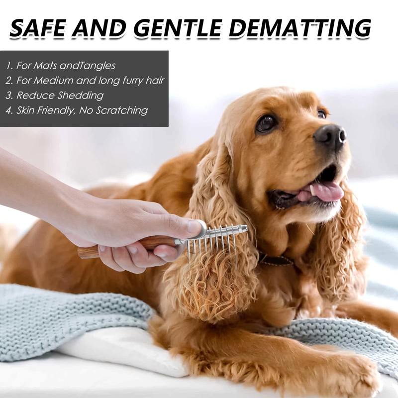 Large 3 in 1 Long Pin Dog Slicker Grooming Brush