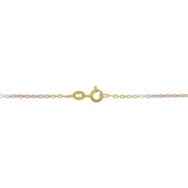 Kooljewelry Tri-color Sterling Silver 1.5mm Cable Chain Necklace (16, 18, 20, 22, 24, 30 or 36 inch), Metal