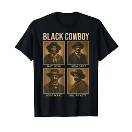 Black Cowboy Western Rodeo Melanin Gift for Men Women Kids T-Shirt