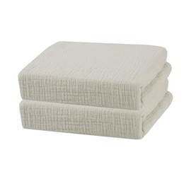 2-Pack sproutling® Premium Baby Muslin Bed Sheets for Side Beds, Breathable and Sweat-Free, Produced in Portugal, 100% Organic Cotton GOTS (Beige, 50 x 89 cm)