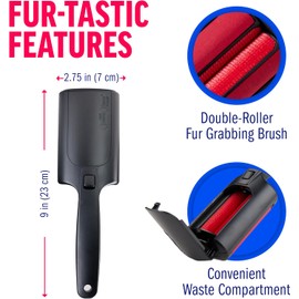 Chom Chom Roller Mini for Pet Hair - Mini ChomChom Lint Roller Pet Hair Removal Tool for Clothes, Couches and Cars - Dog Hair Remover and Lint Remover for Clothes - Reusable Lint Roller for Cat Hair