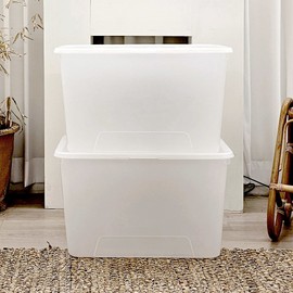 Bono House Porter Translucent Clothes Organizer, 72L, 4pcs. Large Transparent Living Box, 72L, 4pcs. / 보노하우스 포터 반투명 옷 정리함 72L 4개 대형 투명 리빙박스, 72L 4개