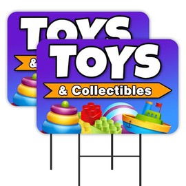 Vista Products Toys & Collectibles 2 Pack Double-Sided Yard Signs 16" x 24" with Metal Stakes (Made in Texas)