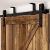 CCJH 5.5FT Ceiling Mount Sliding Barn Door Hardware Kit Low