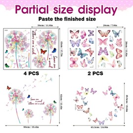 SEPWGUMD Dandelion Wall Sticker, Multicolored Dandelion and Butterfly Wall Stickers – Perfect Boho Decor for Your Home, Ideal for Living Room, Bedroom, Nursery
