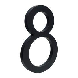 HASWARE Floating House Number 4 inch Stylish Door Numbers Alphabet Plaque Street Home Address Numerals (Small 8, Black)