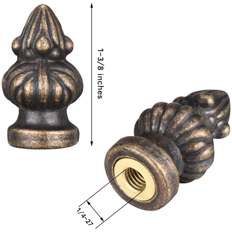 Canomo Antique Brass Lamp Finial Cap Knob Lamp Decoration for