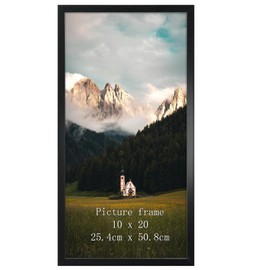 Giftgarden 10x20 Picture Frame Black, 20x10 Panorama Frame for Landscape Photo Wall Display, Single