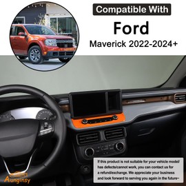 Aunginsy Center Console Air Conditioner Volume Switch Panel Cover Compatible with Ford Maverick 2022-2024 Central Control Dashboard Radio Multimedia Knob Button AC Switch Trim Frame ABS Accessories