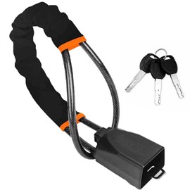 Car Steering Wheel Lock, Seat Belt Lock, Anti-Theft Device, Max 17 Inch Length, Small and Light-Weight, Multi-Functional, Fit Most Vehicle (Black)