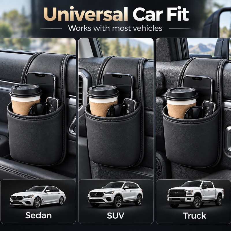Car Door Cup Holder for Drinks and Small Essentials –