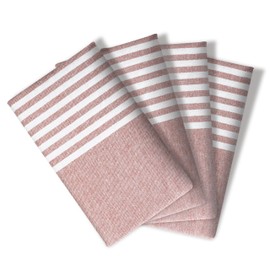 Softopia Cotton Cloth Napkins 18x18 Inches - Striped Design, 100% Cotton, Reusable & Durable Fabric Napkins for Dining, Everyday Meals, Events, Parties - Machine Washable, Set of 4, Rust