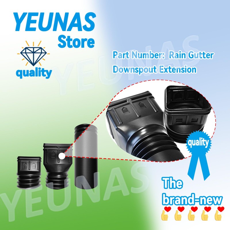 YEUNAS Rain Gutter Downspout Extension, Drain Downspout Extender, Downspout Drain