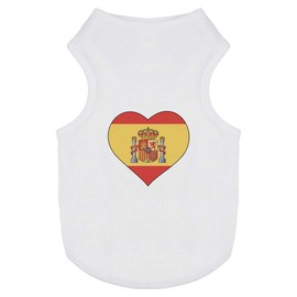'Spain Flag Heart' Pet Dog/Cat T-Shirt (PT00152268)