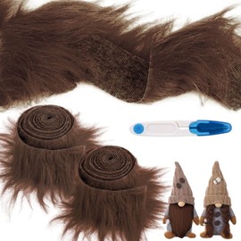 Pack of 2 Faux Fur Ribbon, Faux Fur Fabric, Faux Fur for Crafts, 5 x 150 cm, Faux Fur Fabric, Decorative Ribbon, Plush Trim Fabric Roll, Ideal for Crafts, Sewing, Decorating