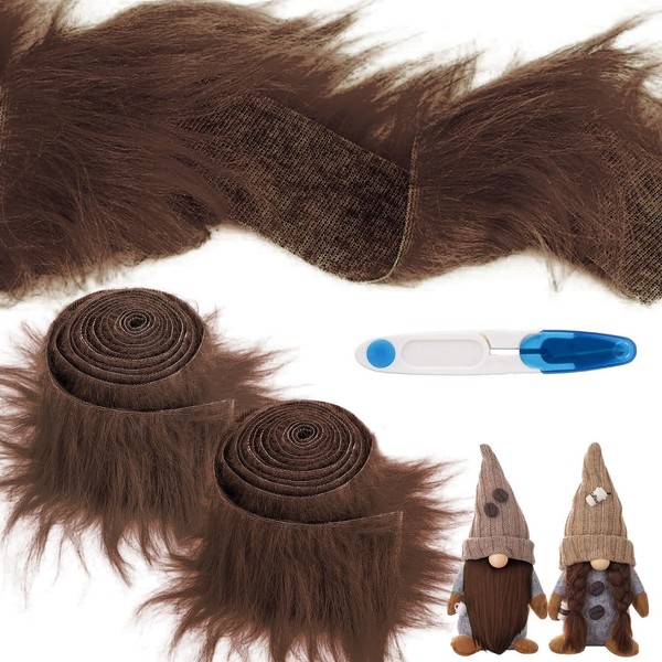 Pack of 2 Faux Fur Ribbon, Faux Fur Fabric, Faux