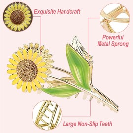 6Pcs Flower Metal Hair Claw Clips, Large Tulip Non-Slip Barrettes Strong Hold Hair Clamps Flower Claw Clips for Thick Hair, Elegant Flower Hair Clips Cute Hair Accessories for Women Girls