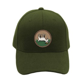 PATCHTOWN Fainting Goat Hat! Adjustable-Back Ball Cap with Embroidered Fainting Goat (Olive Green)