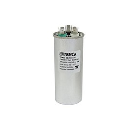 TEMCo 40+5 uF Condensador de doble funcionamiento CBB65, 40/5 MFD, 370-440 V, redondo, 50/60 Hz | para ventilador HVAC, motor y aplicaciones de soplador