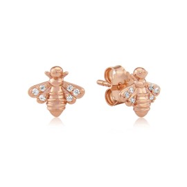 GEMMA J ROSE GOLD BEE STUD EARRINGS