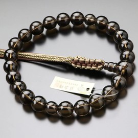 «Special Price» Pure Land Buddhist Prayer Beads for Men 22 Beads Brown Crystal String Tassel [Genuine Beads Kyoto Nenju Shinshu Buddhist Buddhist Monsters Smoky Quartz Smoky Crystal Funeral Kyoto Natural Stone My Prayer Beads 101220174] [Prayer Bag Gift!
