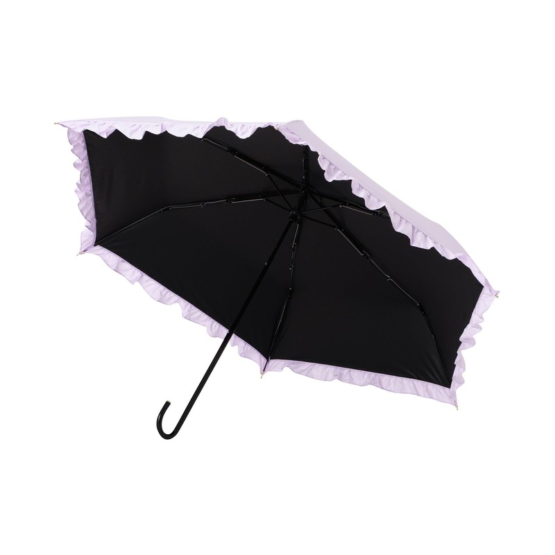Francfranc French Flanc Blackout Classic Ruffle Folding Umbrella, 19.7 inches