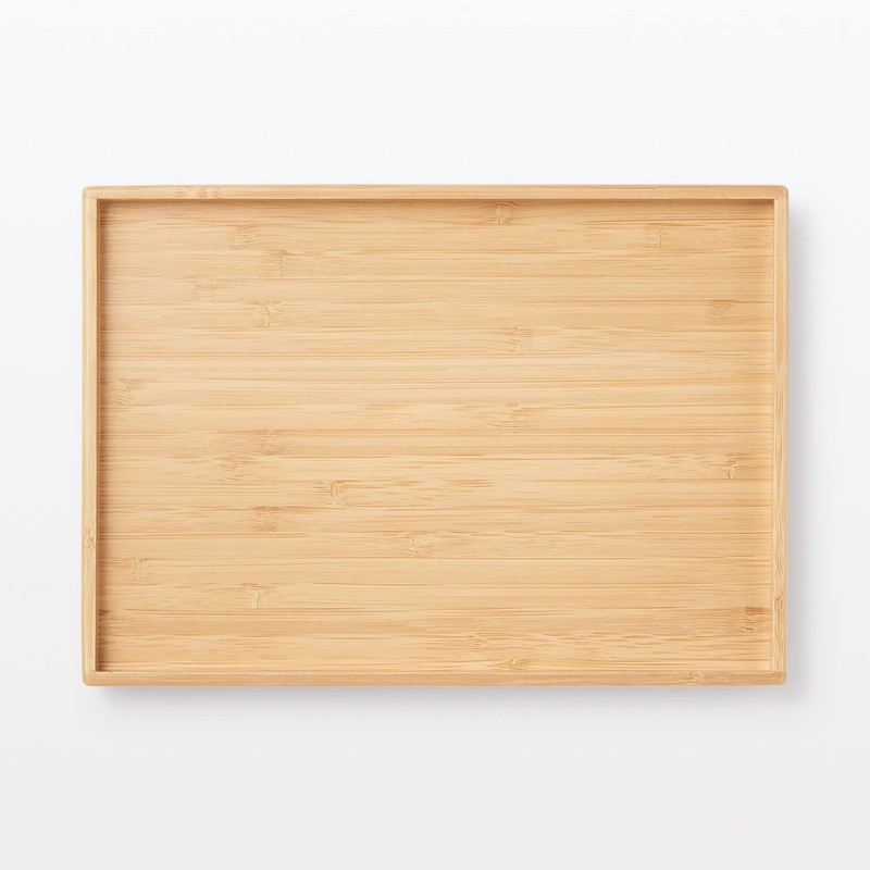 MUJI 12047285 Overlapping Bamboo Rectangular Box, Storage Supplies, Lid, Half,