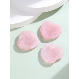 CrystalTears Rose Quartz Crystal Thumb Worry Stone for Anxiety Polished Pocket Heart Healing Stones for Meditation Reiki Stress Relief Crystal Gifts for Women Men