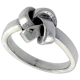 Sterling Silver Love Knot Ring for Women 3/8 inch wide size 8