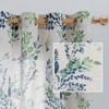 MYSKY HOME Linen Sheer Curtains for Living Room Leaf Patterned