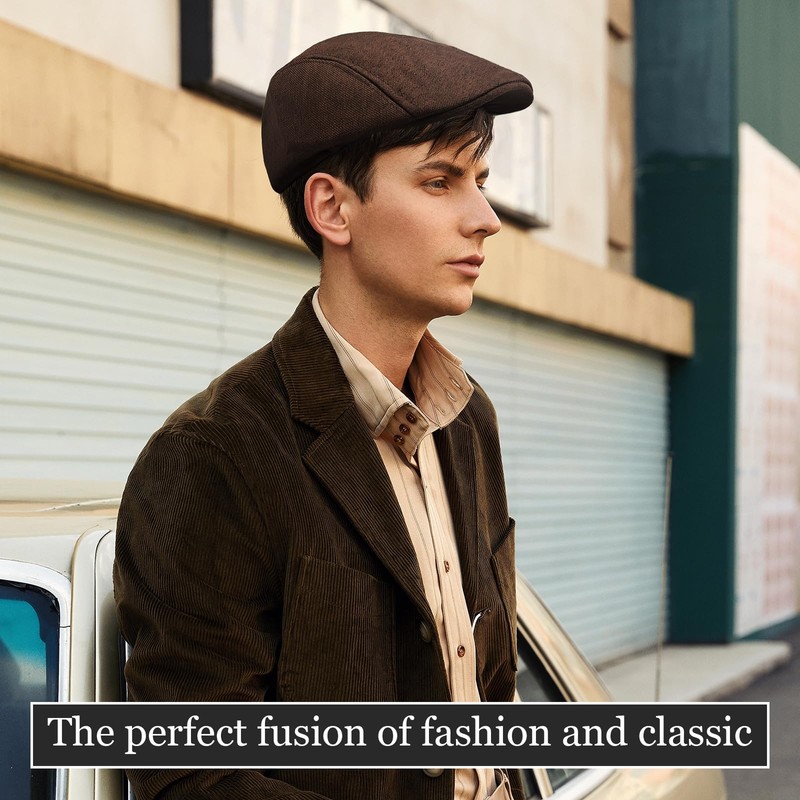 Mens Flat Caps, Beret Irish Forward Cap, Casual Trend Linen