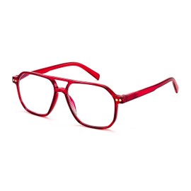 FEISEDY Gafas de lectura retro aviador Gafas de lectura cuadradas con bisagra de resorte Gafas de lectura de luz azul para mujeres hombres B0068