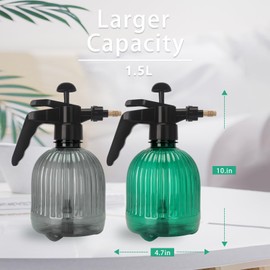 Water Spray Bottle for Plants, Plant Mister Spray Bottle, Handheld Pressure PP Spray Bottles, 1.5L/51oz Watering Can with Adjustable Nozzle for Outdoor Indoor Gardening and Cleaning Work (Grey)