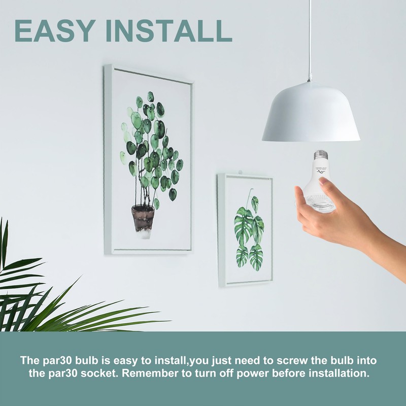 LumStory PAR30 LED Bulb 3000K Warm White Flood Light Long
