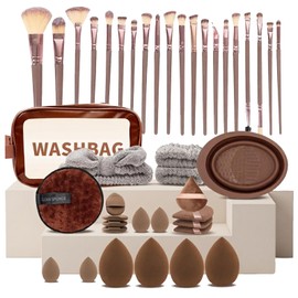 OneNyx 42 Piece All‑In‑One Makeup Brush Set for Women with Bag/Wash Bag